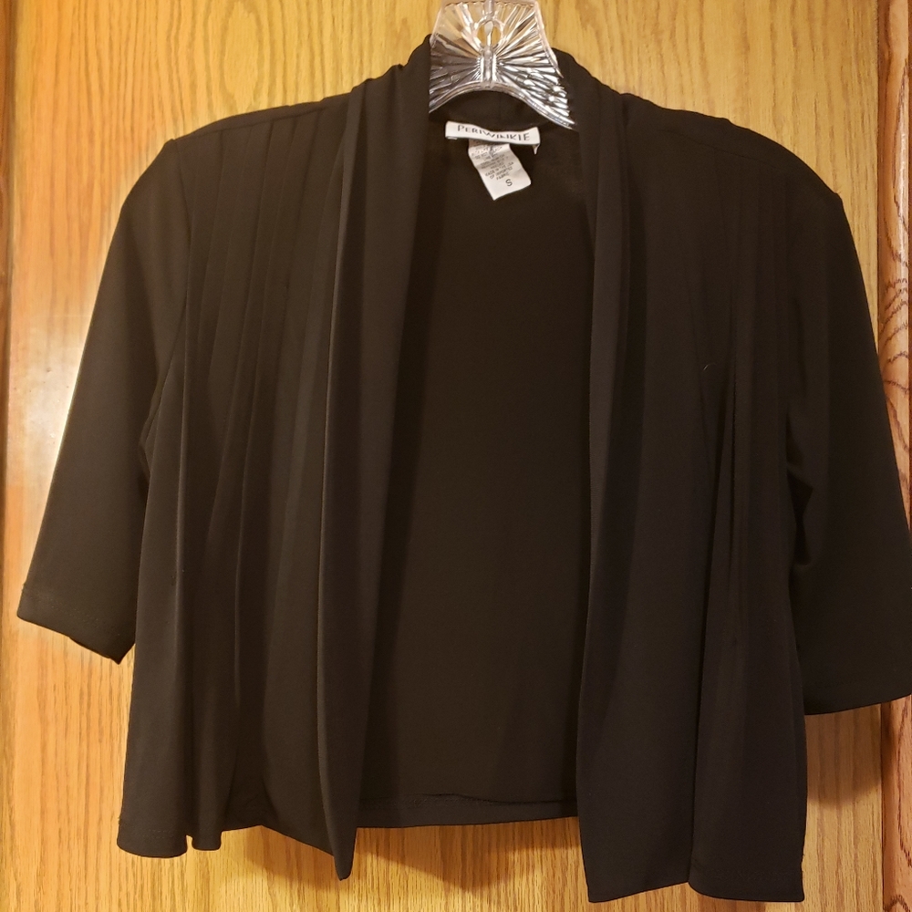 Periwinkle black crop bolero jacket small